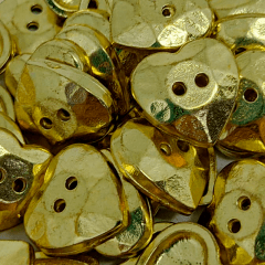 Botão Metal - Modinha - Coração Hexagonal - Dourado - 2 furos - Tam 26"/16,51mm - C/50und - Cód MT99026