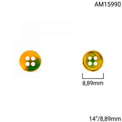Botão Abs - Modinha - Dourado - 4 furos - Tam 14"/8,89mm - C/100und - Cód AM15990