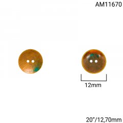 Botão Abs - Modinha - Fundo - Ouro Velho - 2 furos - Tam 20"/12,70mm - C/200und - CÓD AM11670