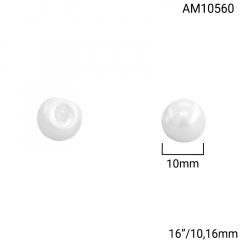 Botão Abs - Modinha - Pérola Branca - Tam 16"/10,16mm - C/100und - Cód AM10560