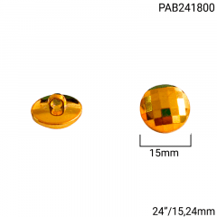 Botão Abs Pezinho - Modinha - Meio Quadriculado - Dourado - Tam 24"/15,24mm - C/100und - Cód PAB241800
