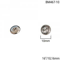 Botão ABS Pezinho - Modinha - Meio Acrílico - Prata - Tam 16"/10,16mm - C/100und - Cód BM467-10