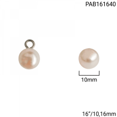 Botão ABS Pezinho - Modinha - Pérola C/Pé Metal - Tam 16"/10,16mm - C/100und - Cód PAB161640