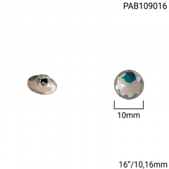 Botão ABS Pezinho - Modinha - Meio Acrílico - Prata - Tam 16"/10,16mm - C/200und - Cód PAB109016