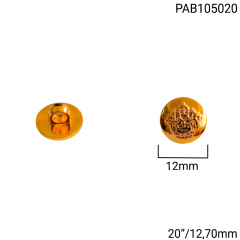Botão Abs Pezinho - Modinha - Símbolo - Dourado - Tam 20"/12,70mm - C/100und - Cód PAB105020