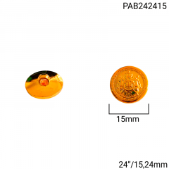 Botão ABS Pezinho - Modinha - Símbolo Dourado - Tam 24"/15,24mm - C/144und - Cód PAB242415