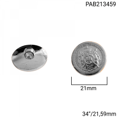 Botão ABS Pezinho - Modinha - Símbolo Prata - Tam 34"/21,59mm - C/144und - Cód PAB213459