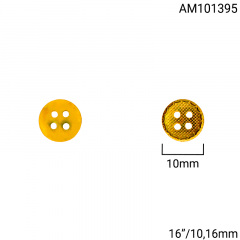 Botão Abs - Modinha - Pontilhado Dourado - 4 furos - Tam 16"/10,16mm - C/144und - Cód AM101395