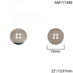 Botão Abs - Modinha - Pontilhado - Prata - 4 furos - Tam  22"/13,97mm - C/144und - Cód AM111440