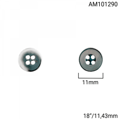 Botão Abs - Modinha - Prata - 4 Furos - Tam 18"/11,43MM - C/100und - Cód AM101290