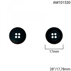 Botão Abs - Modinha - Preto - 4 furos - Tam 28"/17,78mm - C/100Und - Cód AM101530