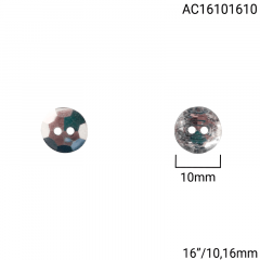 Botão Acrílico - Modinha - Prata - 2 furos - Tam 16"/10,16mm - C/100Und - Cód AC16101610