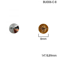 Botão Acrílico - Modinha - Dourado - Tam 14"/8,89mm - C/50und - CÓD BU006-C-8