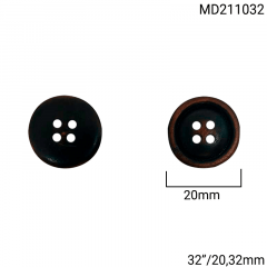 Botão Imita Madeira Escura - Modinha - 4 furos - Tam 32"/20,32mm - C/100und - Cód MD211032