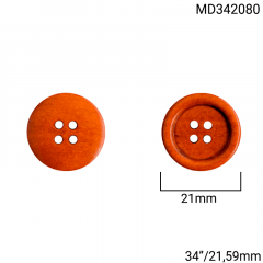 Botão Imita Madeira Escura - Modinha - 4 furos - Tam 34"/21,59mm - C/200und - Cód MD342080