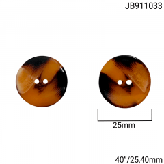 Botão Poliéster - Modinha - Abaulado - 2 furos -  Tam 40"/25,40mm - C/100und - Cód JB911033