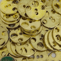 Botão Metal - 5 furos - Dourado - Modinha - Tam 20"/13,97mm - C/50und