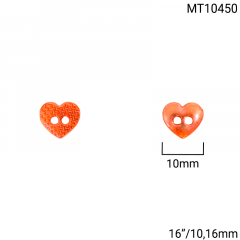 Botão Metal - Modinha - Coração Cobre - 2 furos - Tam 16"/10,16mm - C/50und - Cód MT10450