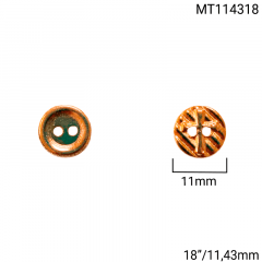 Botão Metal - Modinha - Cruz Dourada - 2 furos - Tam 18"/11,43mm - C/50und - Cód MT114318