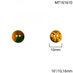 Botão Metal - Modinha - Laço Dourado - 2 furos - Tam 16"/10,16mm - C/50und - Cód MT161610