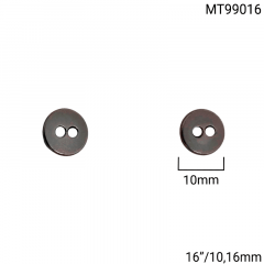 Botão Metal - Modinha - Liso - Onix - 2 furos - Tam 16"/10,16mm - 100und - Cód MT99016