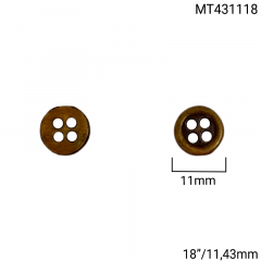 Botão Metal - Modinha - Ouro Velho - 4 furos - Tam 18"/11,43mm - C/50und - Cód MT431118