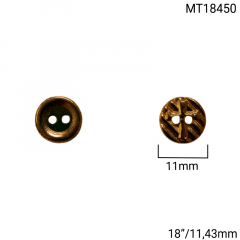 Botão Metal - Modinha - Cruz Ouro Velho - 2 furos -Tam 18"/11,43mm - C/50und - Cód MT18450