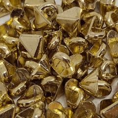 Botão Metal Pezinho - Modinha - Coração Pontiagudo - Dourado - Tam 14"/8,89mm - C/50und - Cód PMT99014