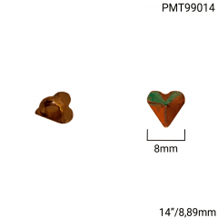Botão Metal Pezinho - Modinha - Coração Pontiagudo - Dourado - Tam 14"/8,89mm - C/50und - Cód PMT99014