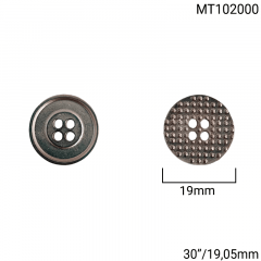 Botão Metal - Modinha - Pontos em Relevo - Prata - 4 furos - Tam 30"/19,05mm - C/50und - CÓD MT102000