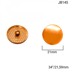 Botão Pezinho Metal - Modinha - Redondo - Dourado - Tam 34"/21,59mm - C/20und - Cód JB145