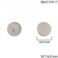 Botão Pezinho Metal - Modinha - Redondo - Prata - Tam 26"/16,51mm - C/20und - Cód GBJZ 274-17