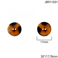 Botão Poliéster - Modinha - Abaulado - 2 furos - Tam 28"/17,78mm - C/100und - Cód JB911031