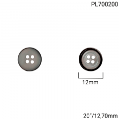 Botão Poliéster - Modinha - Bordas Pretas - 4 furos - Tam 20"/12,70mm - C/144und - Cód PL700200