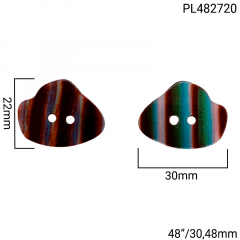 Botão Poliéster - Modinha - Formato Pedra - Multicolor - 2 furos - Tam 48"/30,48mm - C/50und - Cód PL482720