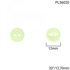Botão Poliéster - Modinha - Meio Gota - Off - 2 furos - Tam 20"/12,70mm - C/100und - Cód PL56020
