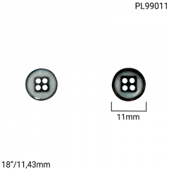 Botão Poliéster - Modinha - Meio Quadrado - 4 furos - Tam 18"/11,43mm - C/100und - Cód PL99011