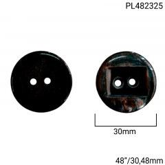 Botão Poliéster - Modinha - Meio Retangular Abaulado - 2 furos - Tam  48"/30,48mm - C/50und - Cód PL482325