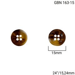 Botão de Resina - Modinha - 4 furos - Tam 24"/15,24mm - C/100und - Cód GBN 163-15