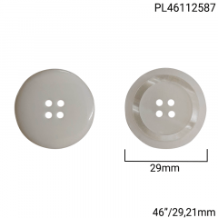 Botão Poliéster - Modinha - Off - C/Aro Madrepérola - 4 furos - Tam  46"/29,21mm - C/50und - Cód PL46112587