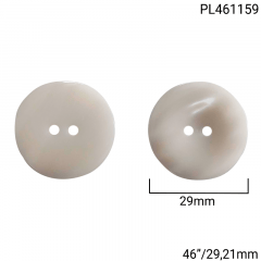 Botão Poliéster - Modinha - Off Marmorizado - 5 furos - Tam  46"/29,21mm - C/50und - Cód PL461159