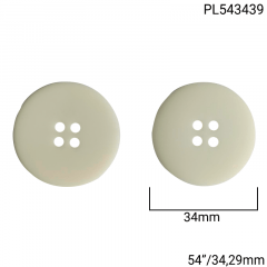 Botão Poliéster - Modinha - Off - Redondo Liso - 4 furos - Tam  54"/34,29mm - C/50und - Cód PL543439
