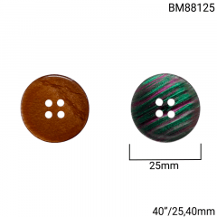 Botão Poliéster - Modinha - Multicolor - 4 furos - Tam 40"/25,40mm  - C/100und - Cód BM88125