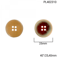 Botão Poliéster - Modinha - Rústico - 4 furos - Tam 40"/25,40mm - C/100und - Cód PL402310