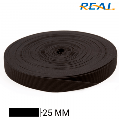 Elástico Chato Short Light - Preto - Real - 25mm - C/25m