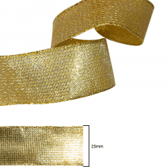Fita Metalizada Aramada - Progresso - Ouro 203 - 25mm - C/10m - REF: M004-025 
