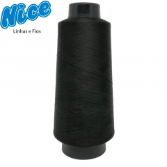Fio Para Overlock Preto - NICE - 100% Poliéster Texturizado - Cone Com 300g  