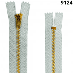 Zíper Metal Dourado Médio - Fixo - Nº3 - Flexnyl - 12cm